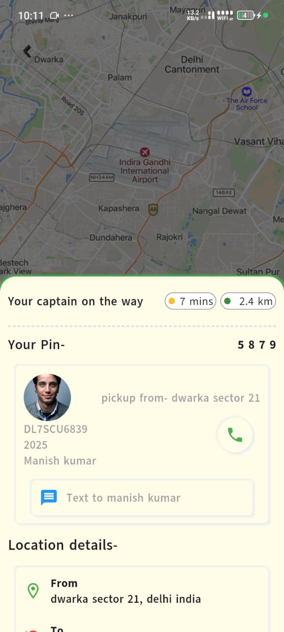 SwiftRide Driver Tracking Map